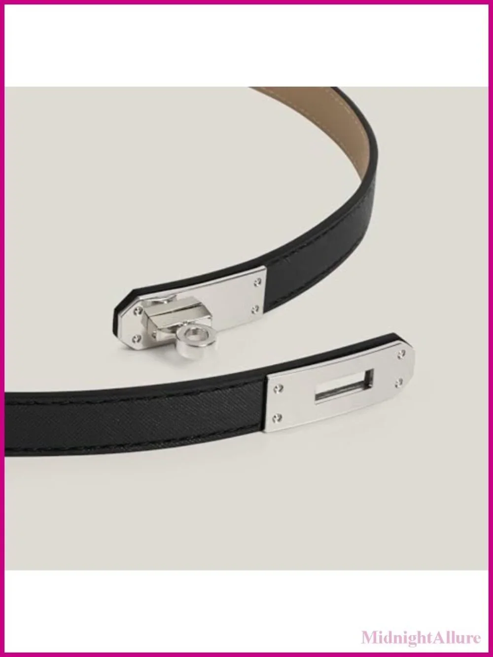Skinny Leather Belt Adjustable Thin Turn Lock Buckle for Jeans Dresses